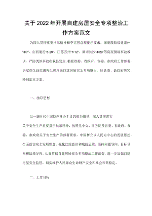 关于2022年开展自建房屋安全专项整治工作方案范文.docx