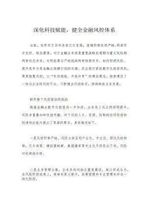 深化科技赋能健全金融风控体系.docx