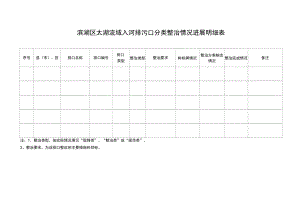 滨湖区太湖流域入河排污口分类整治情况进展明细表.docx