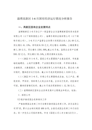 淄博高新区1-6月国有经济运行情况分析报告.docx