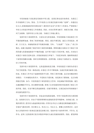 申论范文：让年轻干部助力基层发展.docx