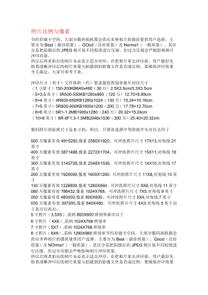 照片比例与像素.docx