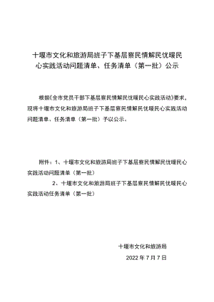 胡亚波同志下基层察民情解民忧暖民心实践活动任务清单.docx