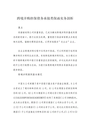 跨境并购担保债务承接类保函实务剖析.docx