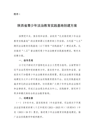 陕西省青少年法治教育实践基地创建方案.docx
