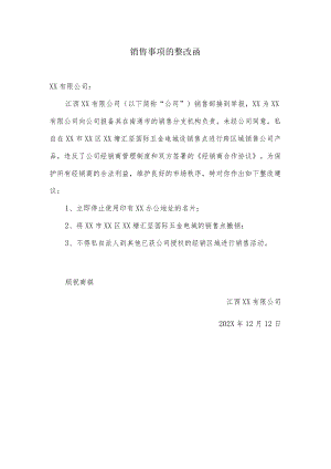 销售事项的整改函.docx