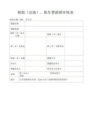 租船（出海）、租车费报销审核表.docx
