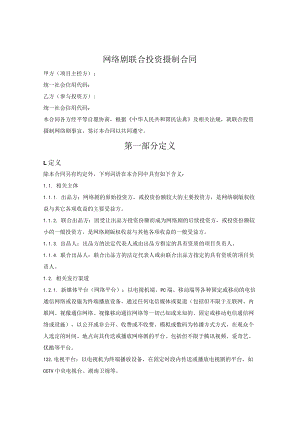 网络电视剧联合投资摄制合同.docx