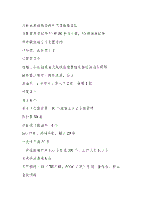 采样点基础物资清单.docx