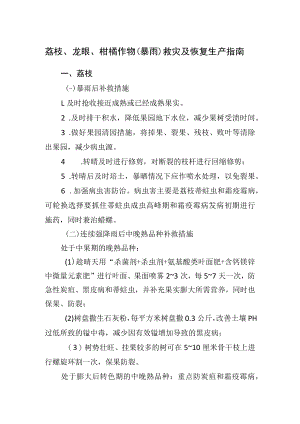 荔枝、龙眼、柑橘作物（暴雨）救灾及恢复生产指南.docx