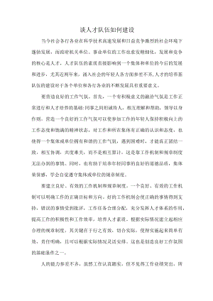 谈人才队伍如何建设.docx