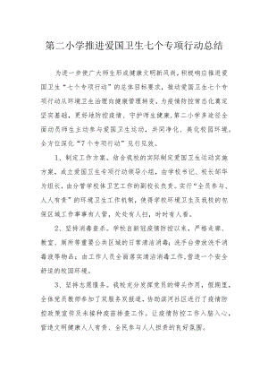 第二小学推进爱国卫生七个专项行动总结.docx