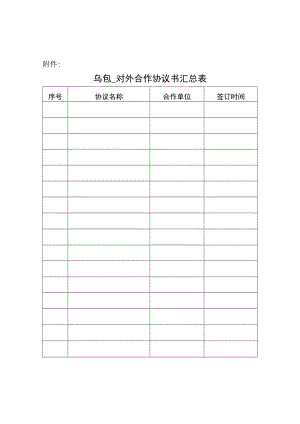 （单位）对外合作协议书汇总表.docx