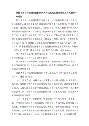 集团有限公司违规经营投资损失责任追究实施办法附工作流程.docx
