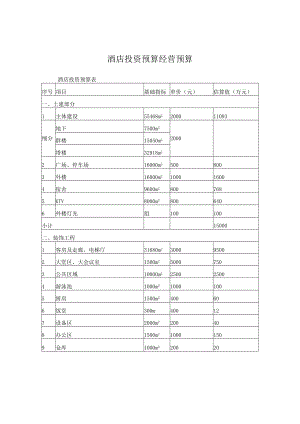 酒店投资预算经营预算.docx
