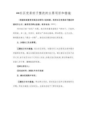 社区班子整改事项和措施.docx