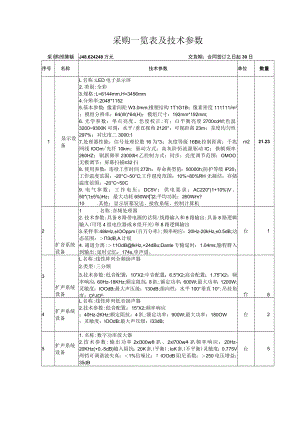采购一览表及技术参数.docx