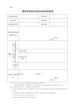 附件7：验收审核表-补贴培训开班登记提交材料.docx