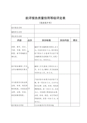 航评报告质量信用等级评定表.docx