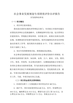 社会事业发展规划专项绩效评价自评报告.docx