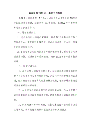 非车险部2012年一季度工作思路.docx