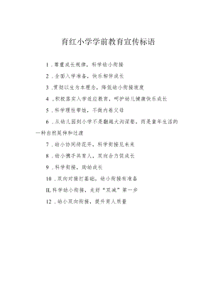 育红小学学前教育宣传标语.docx