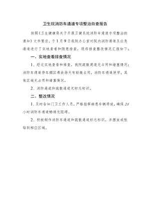 卫生院消防车通道专项整治自查报告.docx