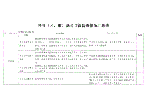 各县区、市基金监管督查情况汇总表.docx