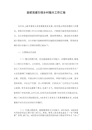 县抓党建引领乡村振兴工作汇报.docx