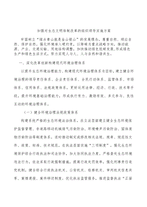 加强对生态文明体制改革的组织领导实施方案.docx