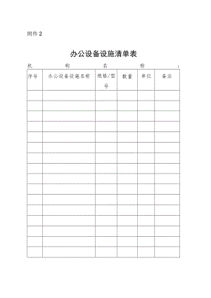 办公设备设施清单表.docx