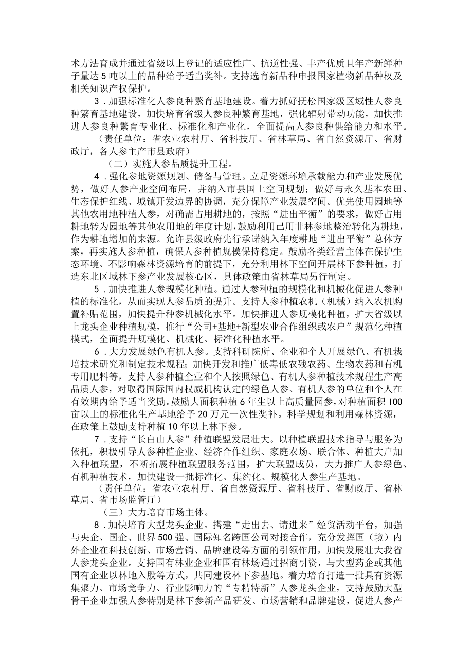 吉林省人民政府办公厅__关于加快推进全省人参产业高质量发展的实施意见.docx_第2页