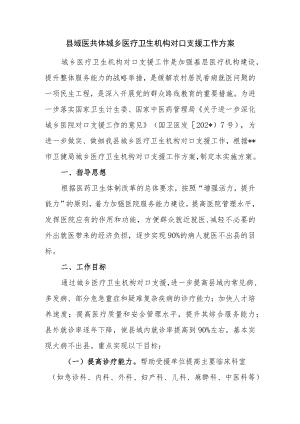 县域医共体城乡医疗卫生机构对口支援工作方案.docx
