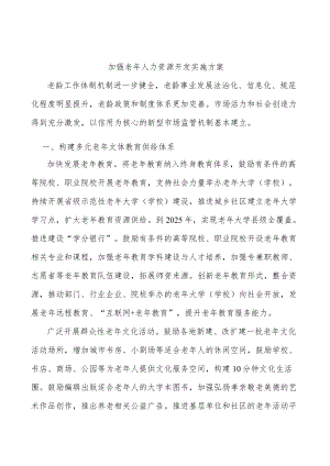 加强老年人力资源开发实施方案.docx