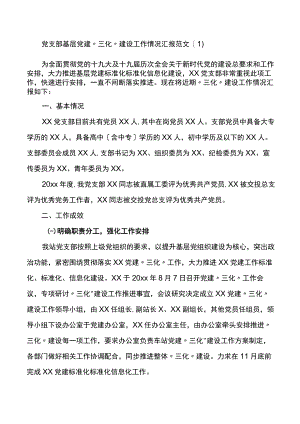 基层党建三化建设工作汇报范文2篇.docx