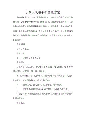小学大队委干部竞选方案.docx