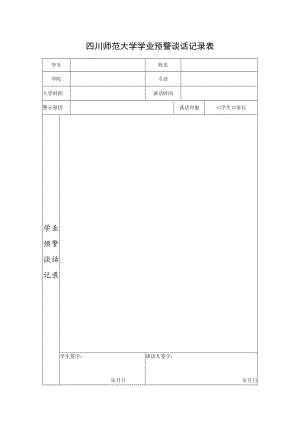 四川师范大学学业预警谈话记录表.docx