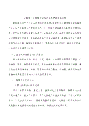 大数据社会保障领域信用体系建设实施方案.docx