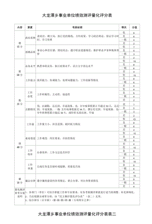 大龙潭乡事业单位绩效测评量化评分表.docx