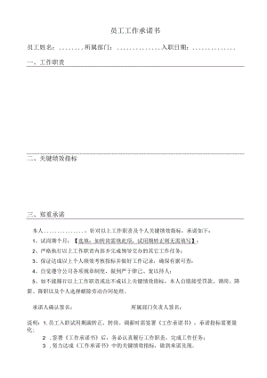 员工工作承诺书.docx