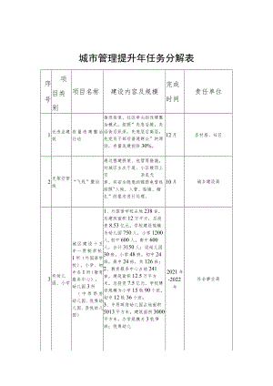 城市管理提升年任务分解表.docx