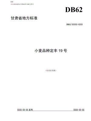 小麦品种 定丰19号（征求.docx