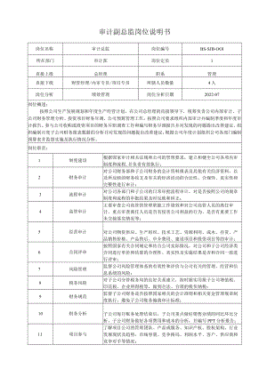 审计部总监岗位说明书(模板).docx