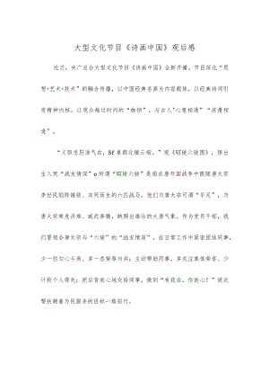 大型文化节目《诗画中国》观后感.docx