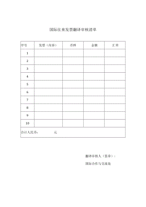 国际往来发票翻译审核清单（模板）.docx