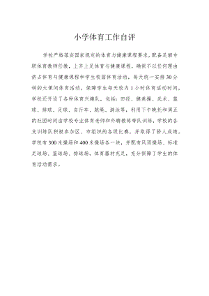 小学体育工作自评.docx