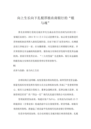 向上生长 向下扎根 厚植农商银行的“根与魂”.docx