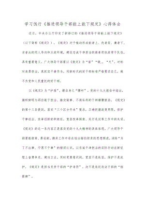 学习饯行《推进领导干部能上能下规定》心得体会.docx