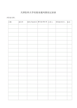天津医科大学实验室通风情况记录表.docx