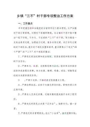 乡镇“三不”村干部专项整治工作方案.docx